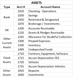 Chart of Accounts-Assets | Nonprofit Accounting Basics